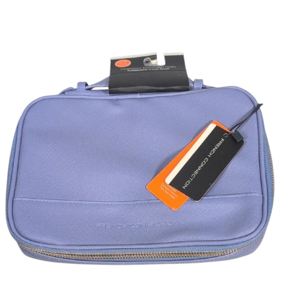 French Connection Professional Travel Pouch Vegan Leather Blue